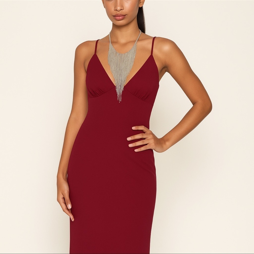 Susana Monaco Deep burgundy Midi Dress size med
